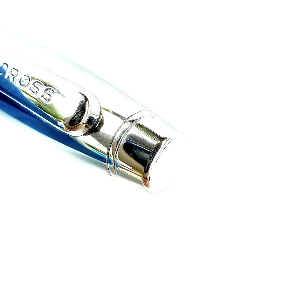 Cross Calais Ballpoint Pen Chrome/Blue Cobalt Engraved Brigham Young University